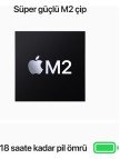 Apple MacBook Air M2 16GB 256GB SSD macOS 13" Taşınabilir Bilgisayar Gece Yarısı MC7X4TU/A
